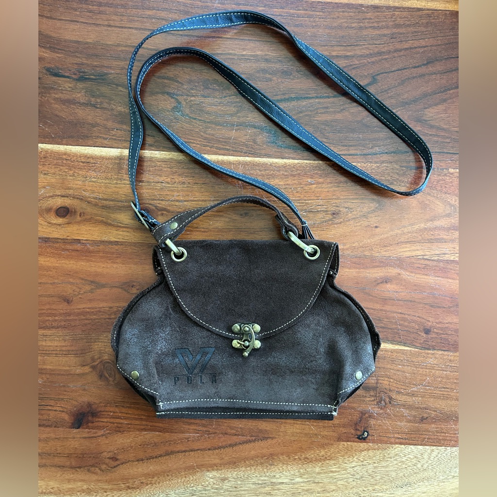 Pola V Unique Leather Suede Purse
